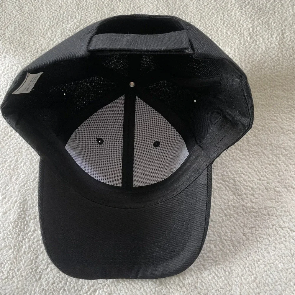 Unbranded Baseball Cap Mens OS Black Acrylic Wool Blend Adjustable Hook Loop Hat
